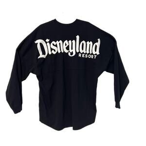 Disneyland Resort Spirit Jersey Spell Out Long Sleeve Black XXL Relaxed Cotton